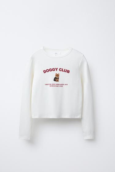 Футболка в рубчик с принтом