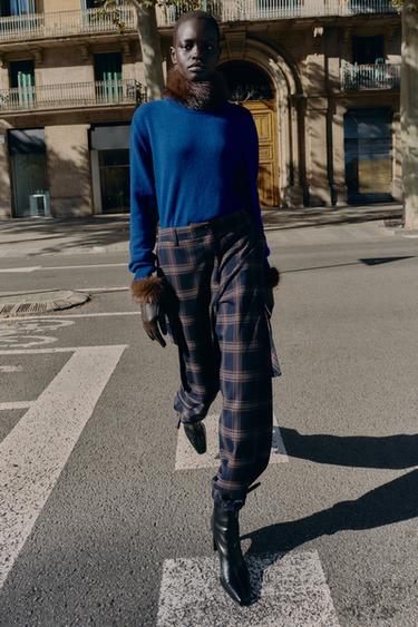 Zara Брюки карго свободного кроя в клетку