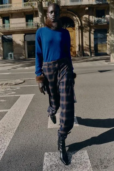 Брюки карго свободного кроя в клетку- Заказать в России