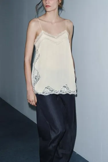 Топ в бельевом стиле с кружевом — ZW COLLECTION