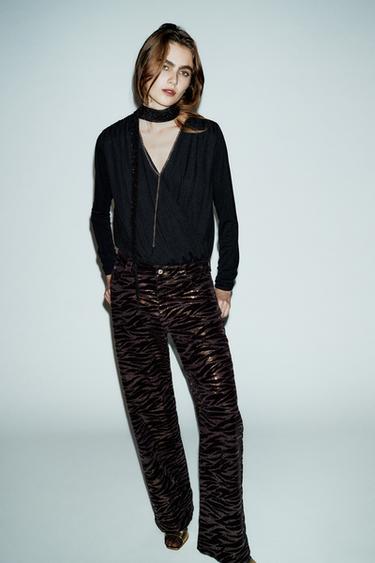 Zara Боди с драпировкой и цепочкой