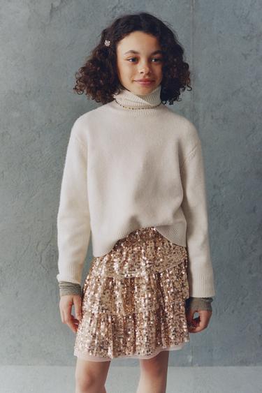 Zara Юбка с воланами и пайетками