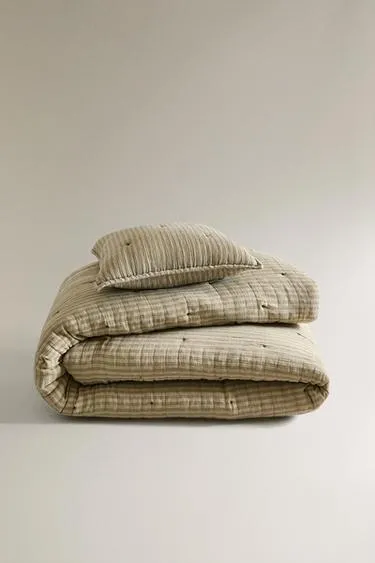 Детское хлопковое одеяло с тонкими полосками- Заказать в России