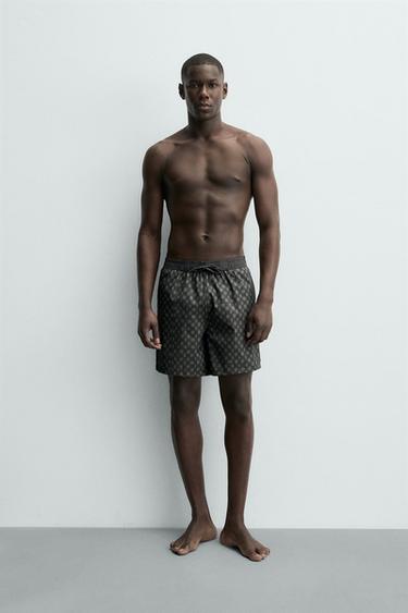 Zara Длинные клетчатые плавательные трусы купить с доставкой.