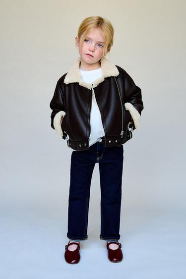 Zara Куртка-дубленка в байкерском стиле