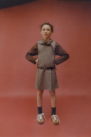 Zara Сарафан в клетку со съемным платком купить с доставкой.