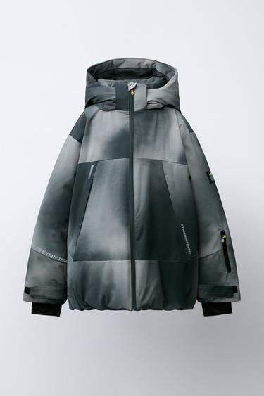 Zara Куртка с капюшоном TIE DYE WATER RESISTANT и WINDPROOF RECCO® SYSTEM SKI COLLECTION