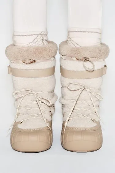 Ботинки из искусственной овчины из коллекции SKI- Заказать в России