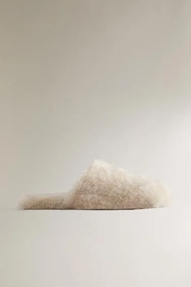 Тапочки-слиперы с искусственным мехом- Заказать в России