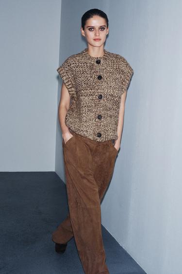 Zara Жилет крупной вязки