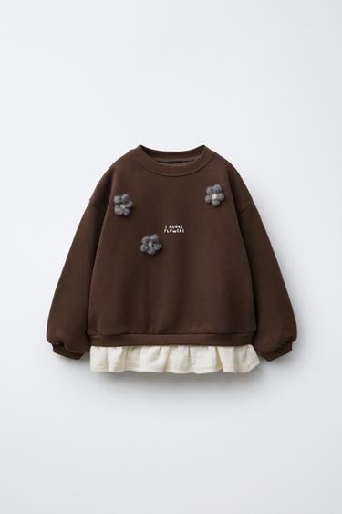 Zara Толстовка с цветочными вставками