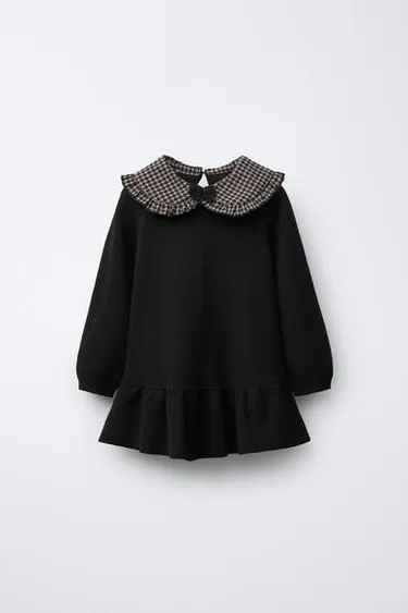 Вязаное платье с воротником в клетку виши- Заказать в России