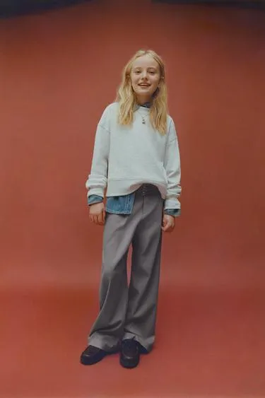 Брюки WIDE LEG «гусиная лапка» с двойным ремнем- Заказать в России