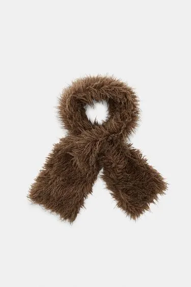 Однотонный шарф из искусственного меха- Заказать в России