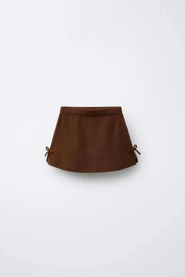 Трикотажная юбка со смесовой шерстью и бантами- Заказать в России