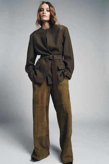 Блейзер в полоску с поясом — ZW COLLECTION- Заказать в России