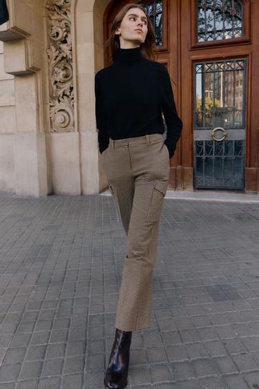 Zara Брюки карго «гусиная лапка»