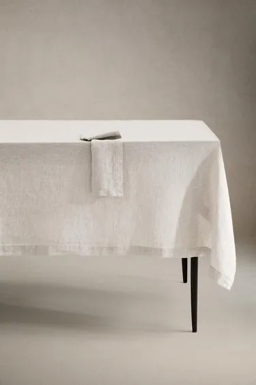 Скатерть из мятого льна