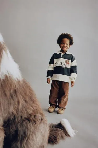 Поло в полоску с принтом «собака»- Заказать в России