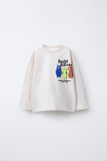 Zara Лонгслив с принтом «мишки»