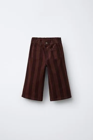 Брюки в полоску из тонкого вельвета