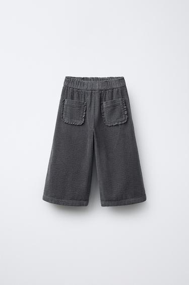 Zara Вельветовые брюки с кружевом