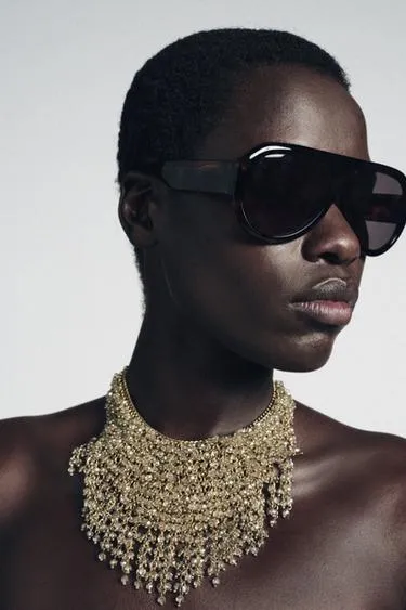 Каскадное ожерелье со стразами- Заказать в России