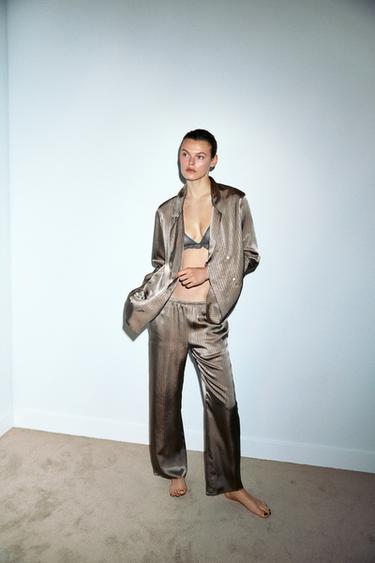 Zara Брюки в пижамном стиле в полоску купить с доставкой.