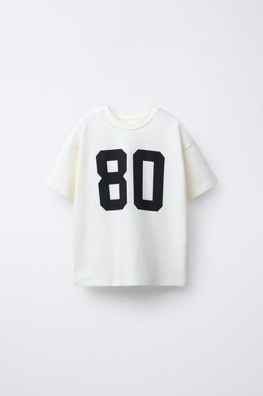 Zara Футболка с цифровым и текстовым принтом
