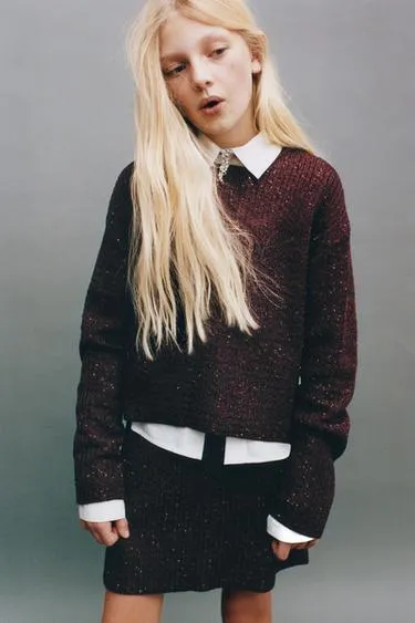 Трикотажная юбка с пайетками- Заказать в России