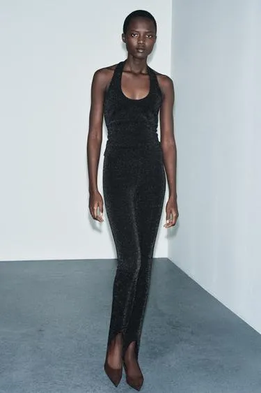 Легинсы-фузо из эластичной ткани с блеском