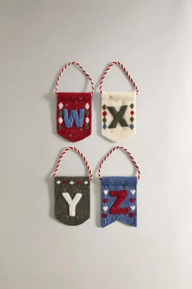 Новогоднее украшение флаг с буквой (W-Z)- Заказать в России