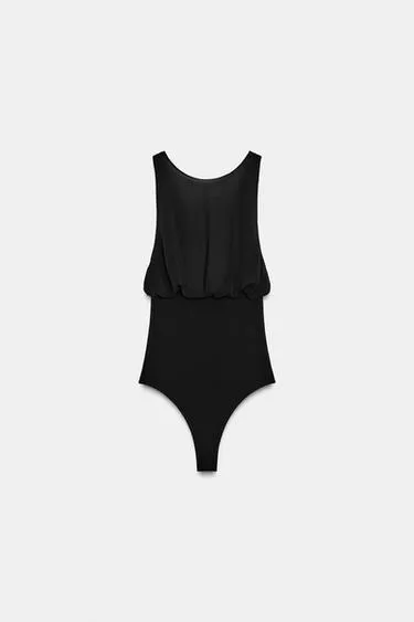 Боди из жоржета с комбинированными бантами- Заказать в России