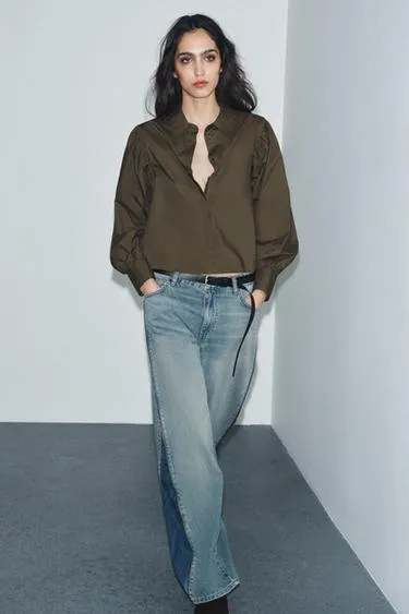 Рубашка из поплина с объемными рукавами — ZW COLLECTION- Заказать в России