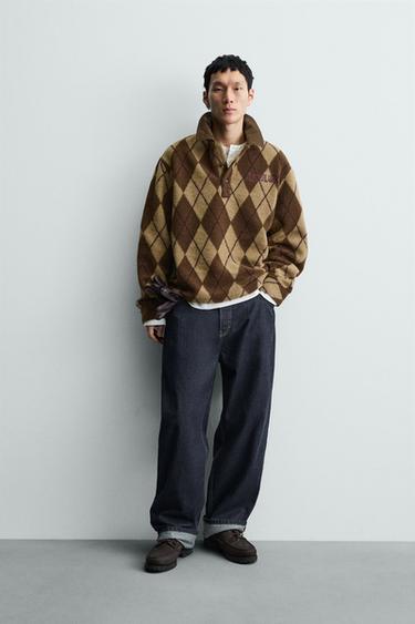 Zara Поло жаккардовое с ромбами