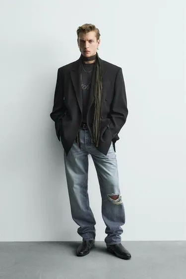 Двубортный костюмный блейзер в тонкую полоску LIMITED EDITION- Заказать в России