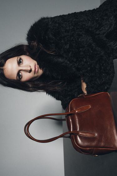 Zara Кожаная сумка-боулинг