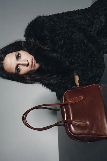 Кожаная сумка-боулинг- Заказать в России