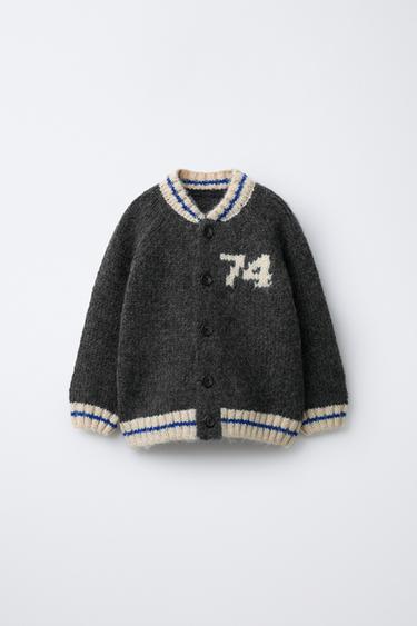 Zara Кардиган из смесовой шерсти с цифровым принтом