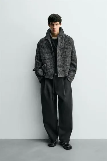 Куртка-рубашка с карманами из текстурированной ткани- Заказать в России