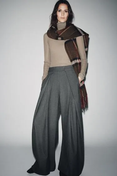 Брюки WIDE LEG в полоску с защипами — ZW COLLECTION- Заказать в России