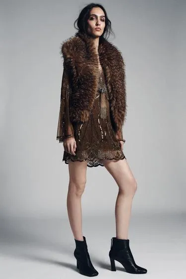 Шарф из искусственного меха с меланжевым эффектом- Заказать в России