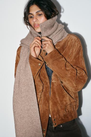 Zara Трикотажный шарф с воротником-стойкой