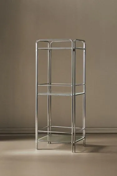 Хромированный шкаф с стеклянными полками- Заказать в России