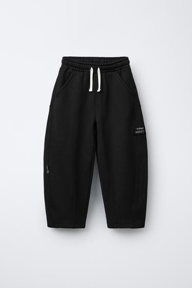 Zara Брюки BARREL из мягкой ткани с нашивкой