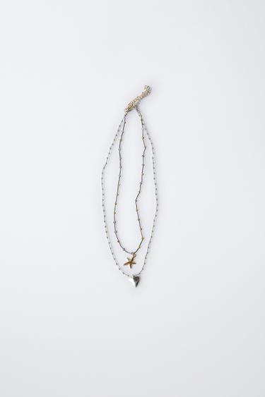 Zara Набор из двух кулонов в виде сердца и звезды