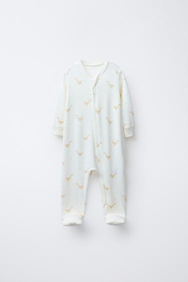 Zara Теплый комбинезон с узором «гуси» и регулируемыми штанинами