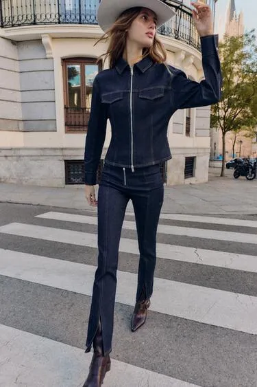 Приталенная джинсовая куртка Z1975- Заказать в России