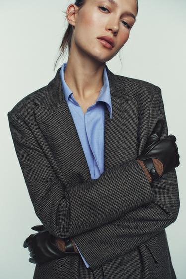 Zara Перчатки из искусственной кожи с шерстью