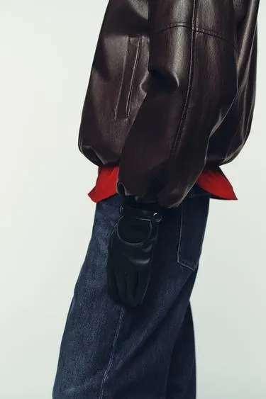 Перчатки из искусственной кожи и трикотажа- Заказать в России